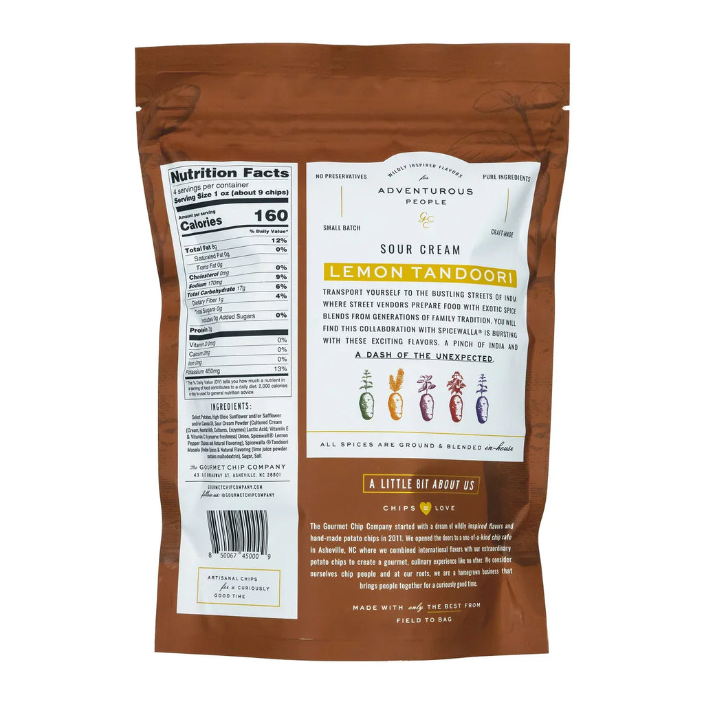 Sour Cream Lemon Tandoori Chips - Gourmet Chip Company